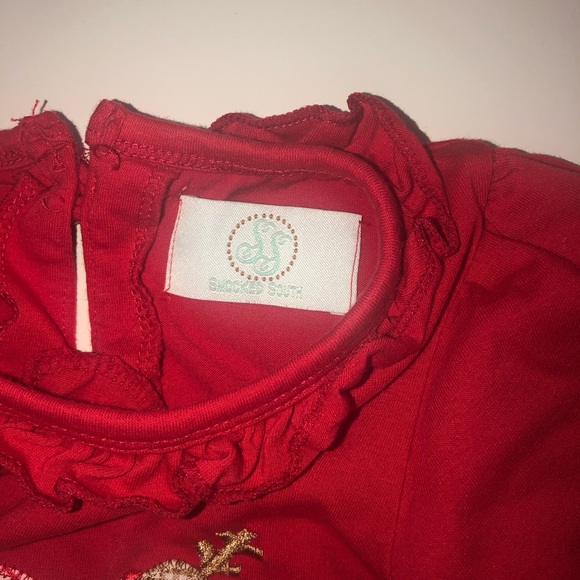 Smocked South Embroidered Christmas Outfit 3-6 Month - Picture 2 of 4